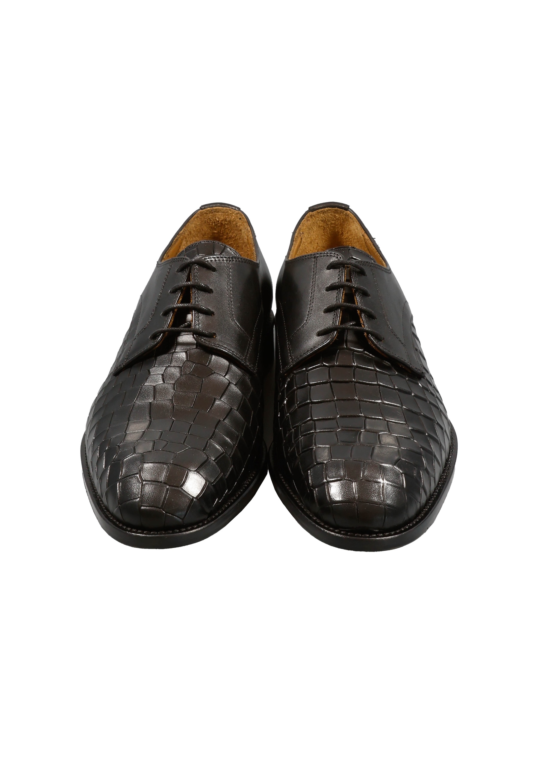 Original Italienische Anzugsschuhe Schwarz Leder Herren A667 – Bild 4