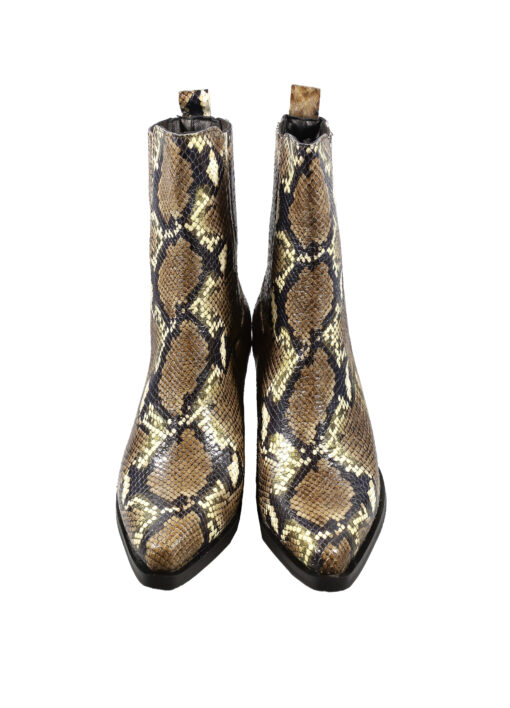 Alternative view of Original Italienische Stiefeletten Piton Braun Leder Damen B648