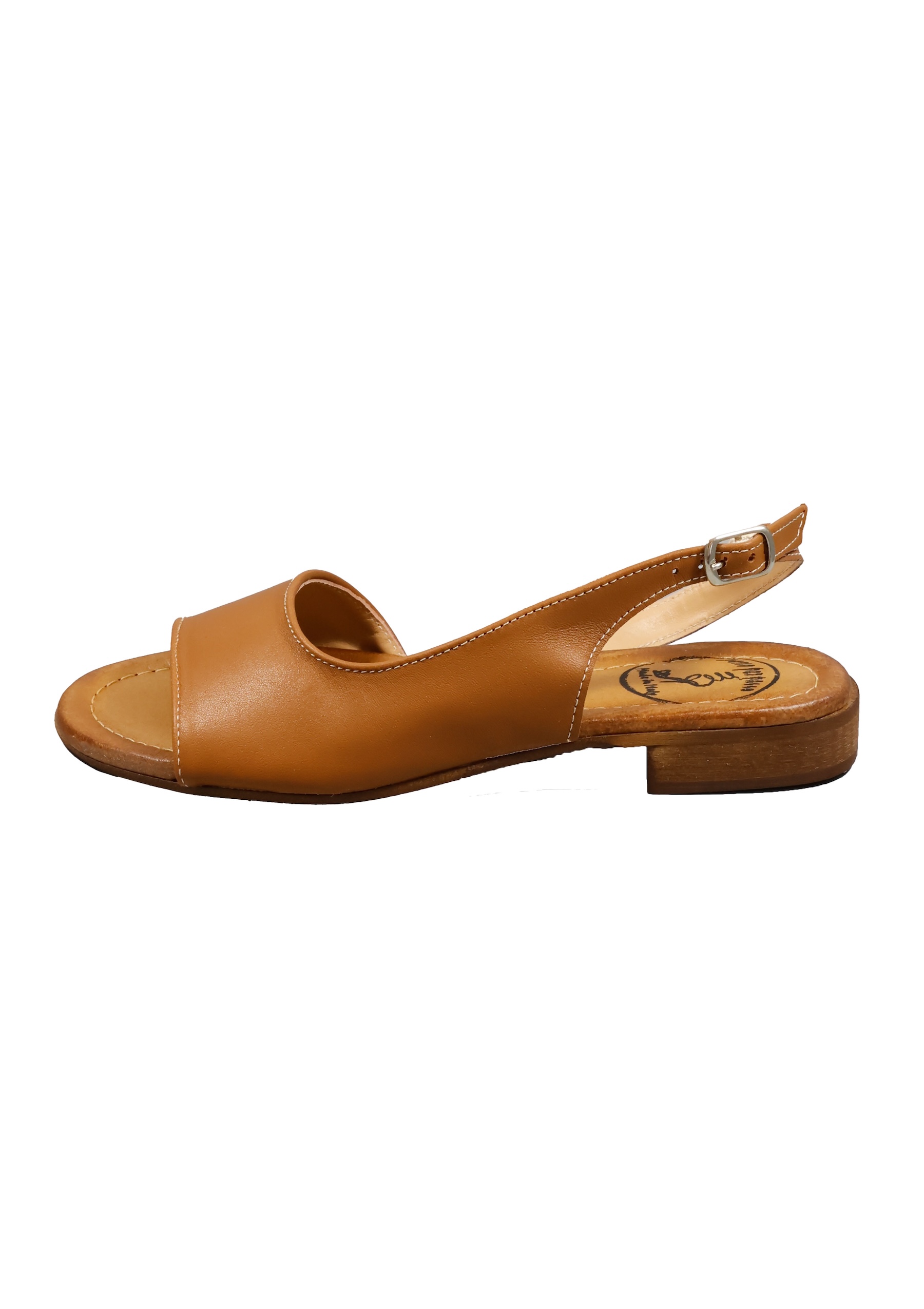 Original Italienische Sandalen Braun Leder Damen B734