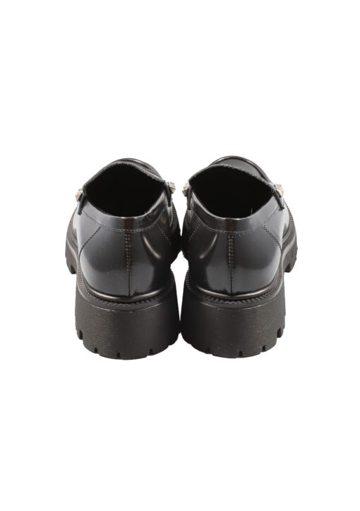 Original Italienische Cityschuhe Schwarz Leder Damen B632 – Bild 4