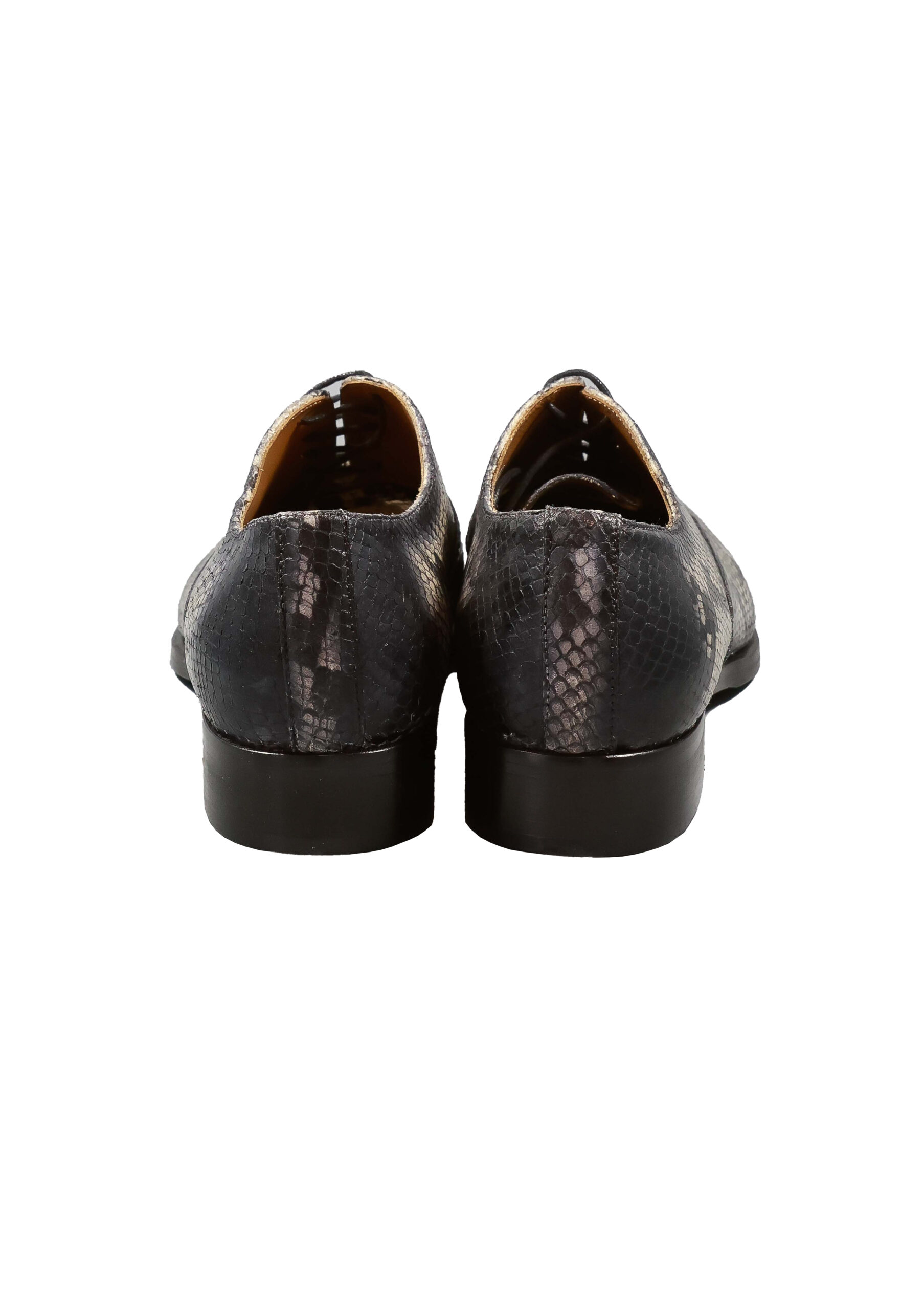 Original Italienische Schnürschuh Grau Leder Herren A708 – Bild 3