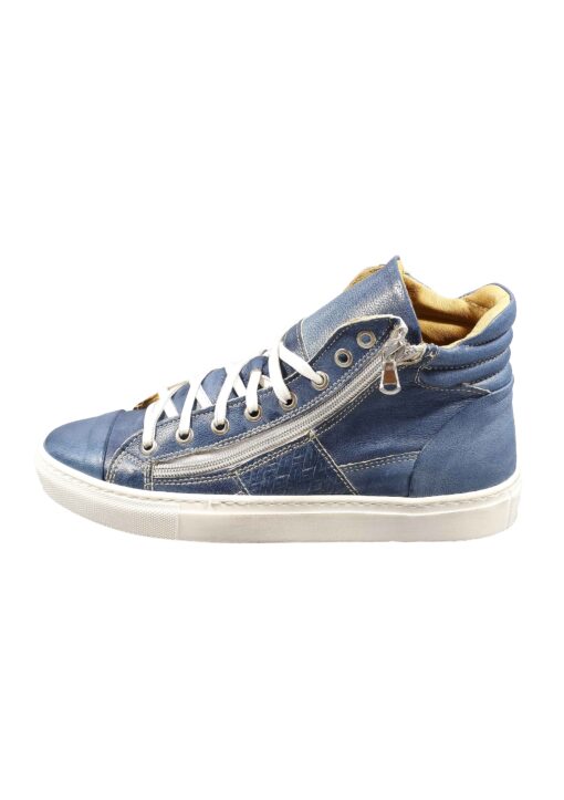 Original Italienische Sneakers Blau Leder Damen B719