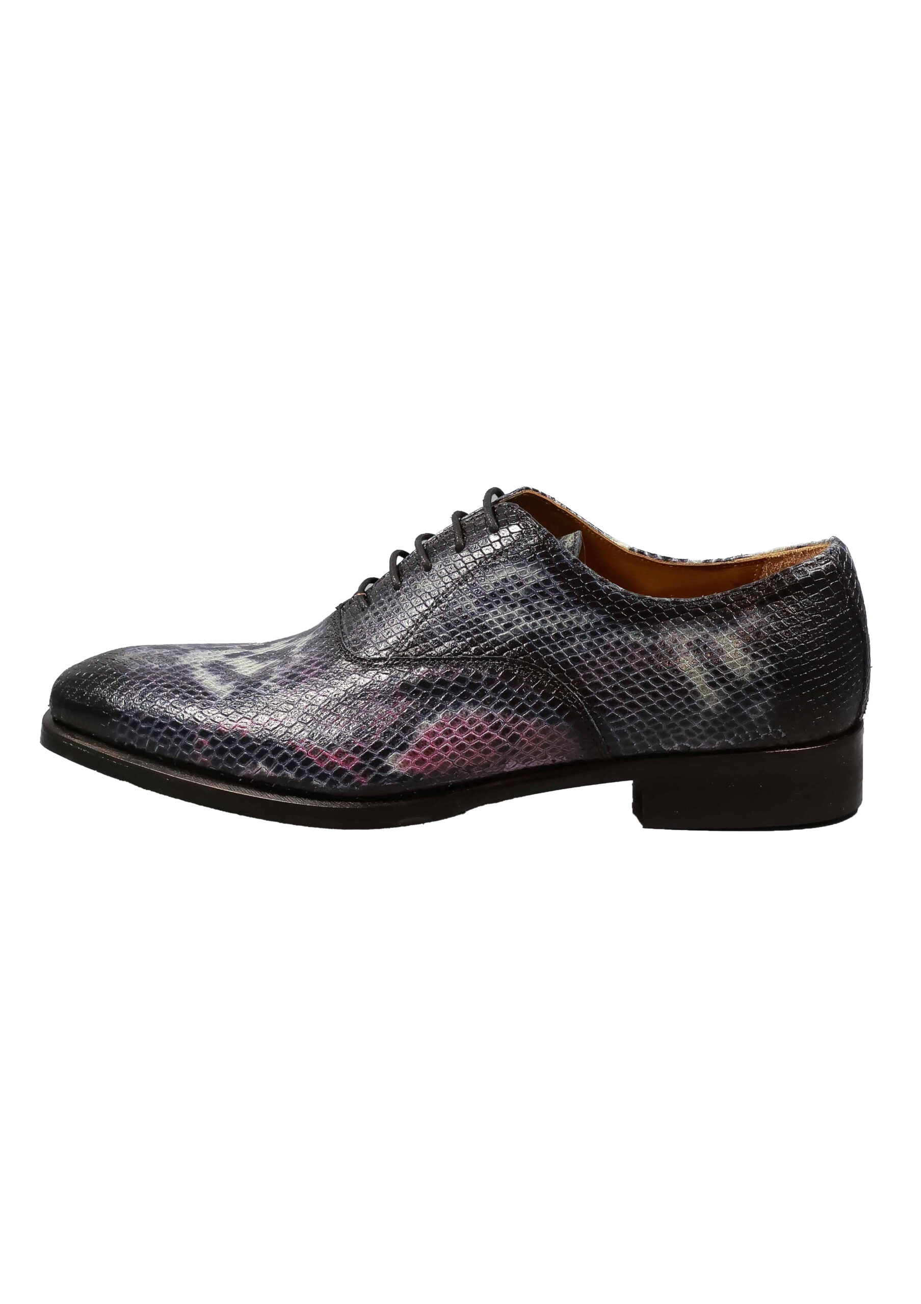 Original Italienische City Schuhe Grau Leder Herren A719