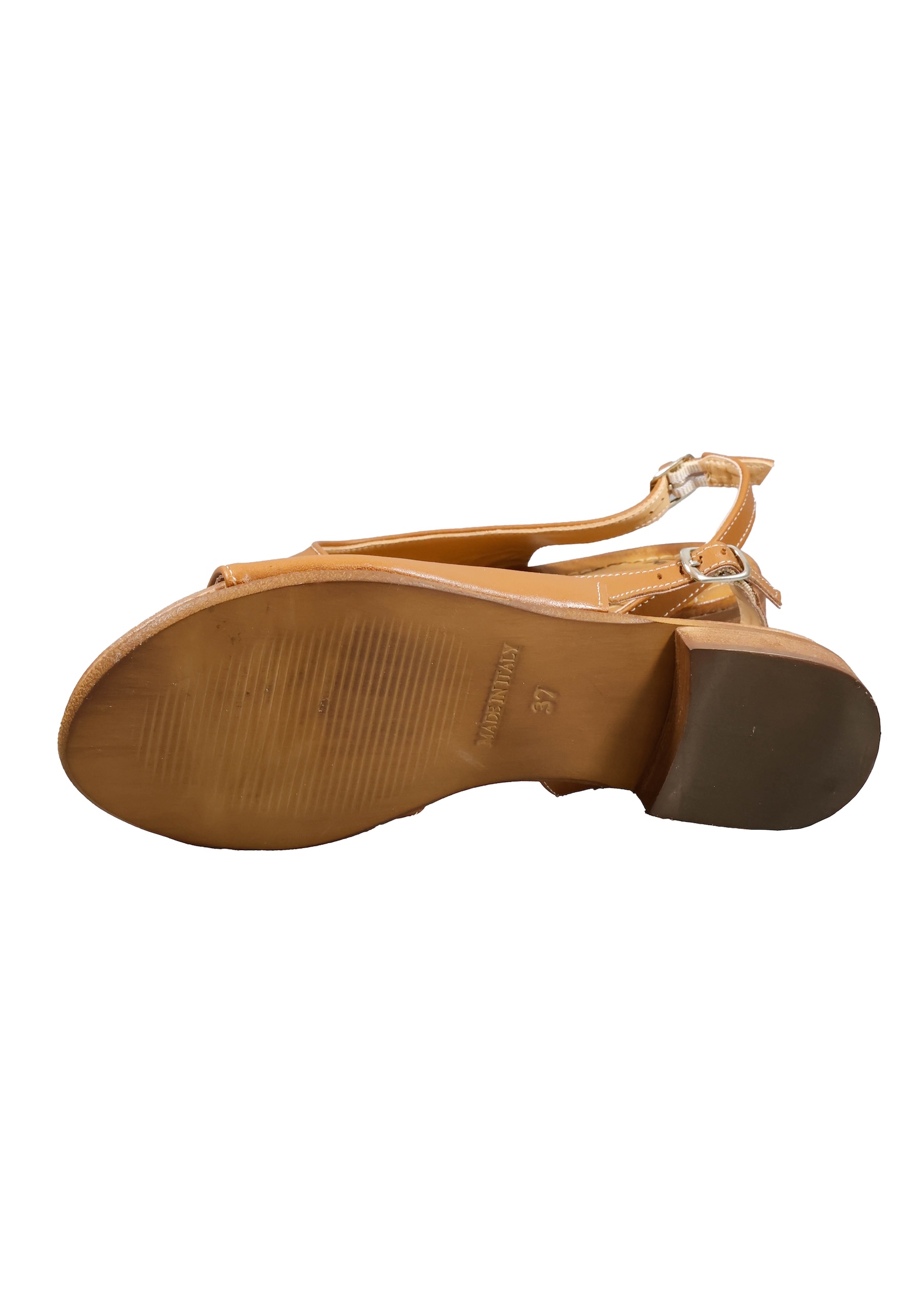 Original Italienische Sandalen Braun Leder Damen B734 – Bild 4