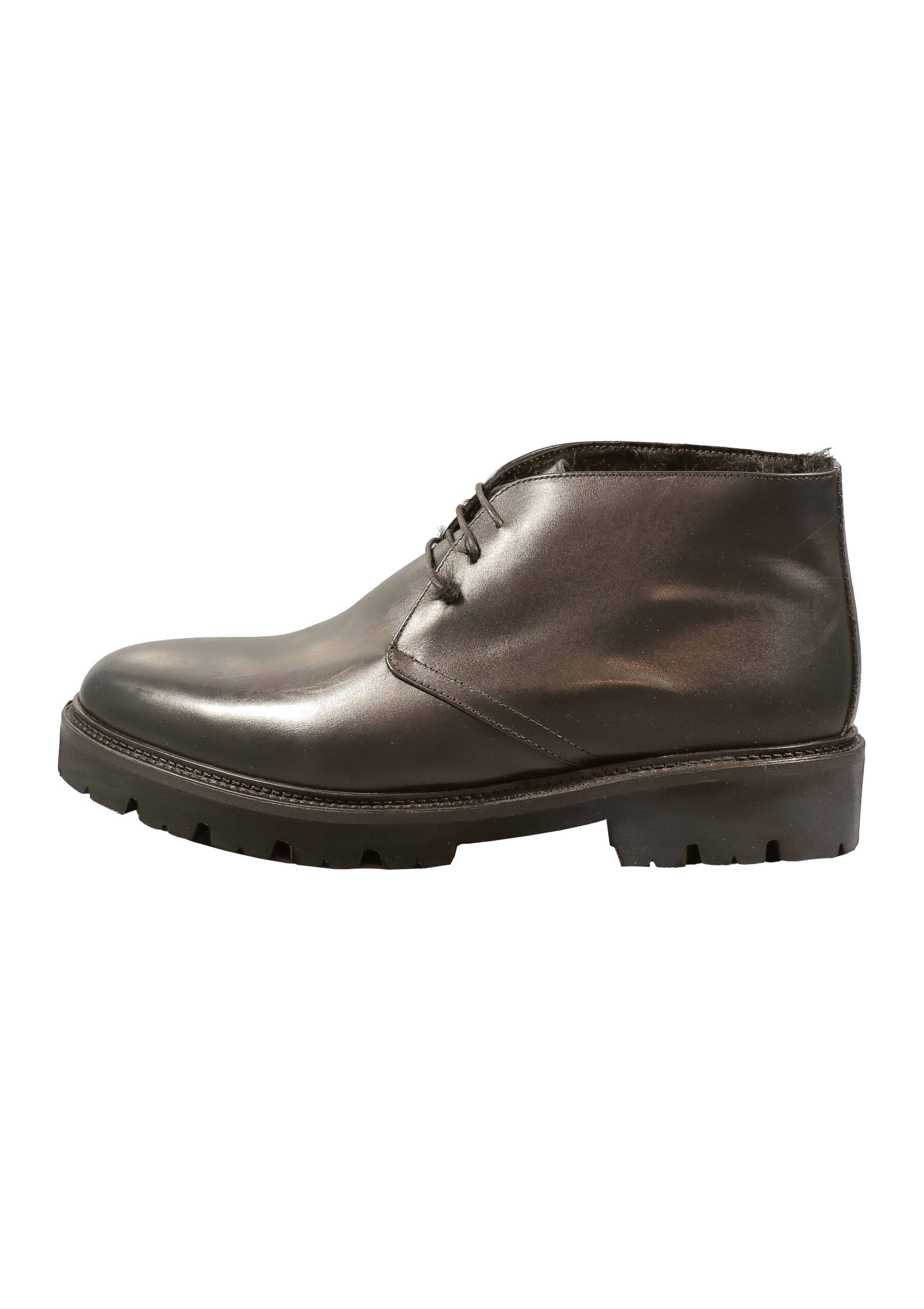 Original Italienische Stiefeletten Schwarz Leder Herren A720