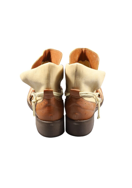 Alternative view of Original Italienische Stiefeletten Braun/Beige Leder Damen B609