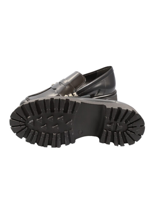 Original Italienische Cityschuhe Schwarz Leder Damen B632 – Bild 5