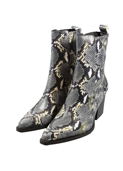 Alternative view of Original Italienische Stiefeletten Piton Grau Leder Damen B647