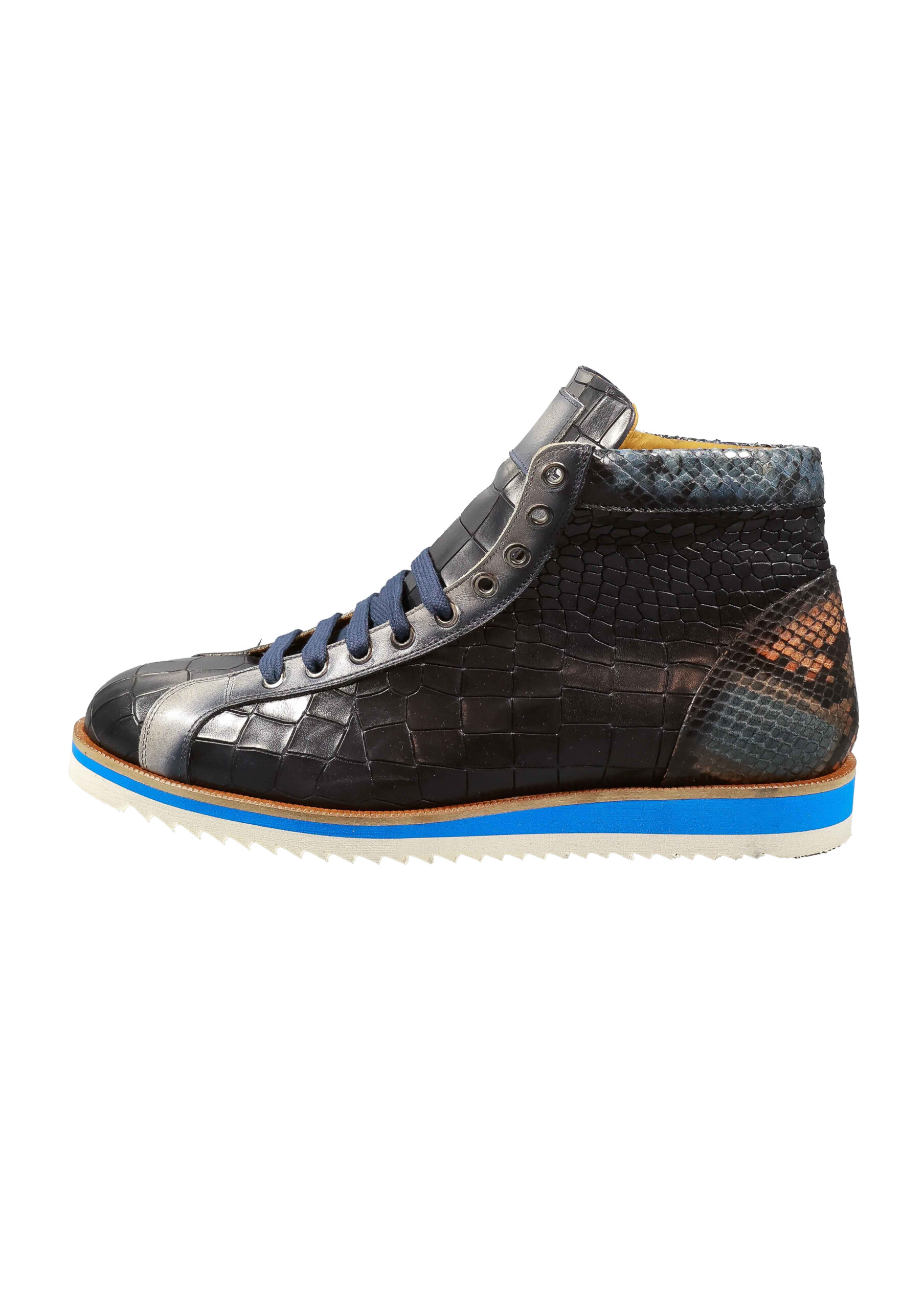 Original Italienische Sneakers Blau Leder Herren A707