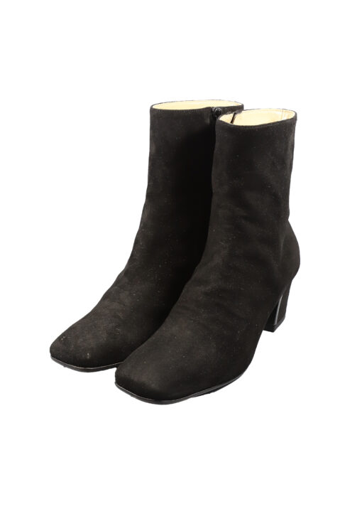 Original Italienische Stiefeletten Schwarz Wildleder Damen B600 – Bild 5