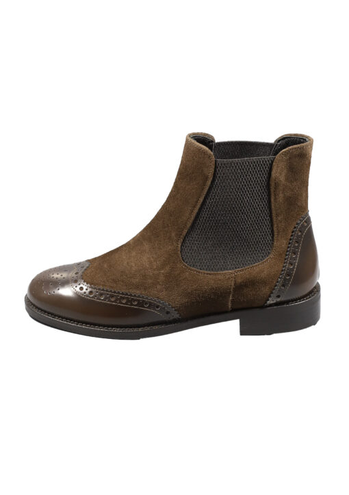 Original Italienische Stiefeletten Braun Wildleder Damen B617