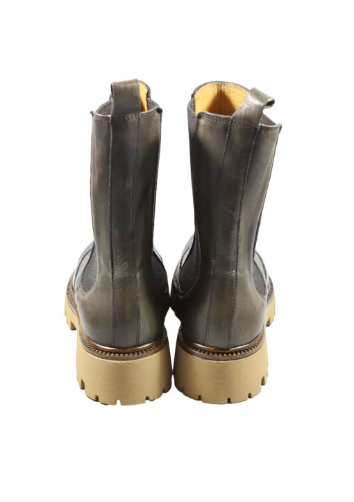 Alternative view of Original Italienische Stiefeletten Olivegrün Leder Damen B630