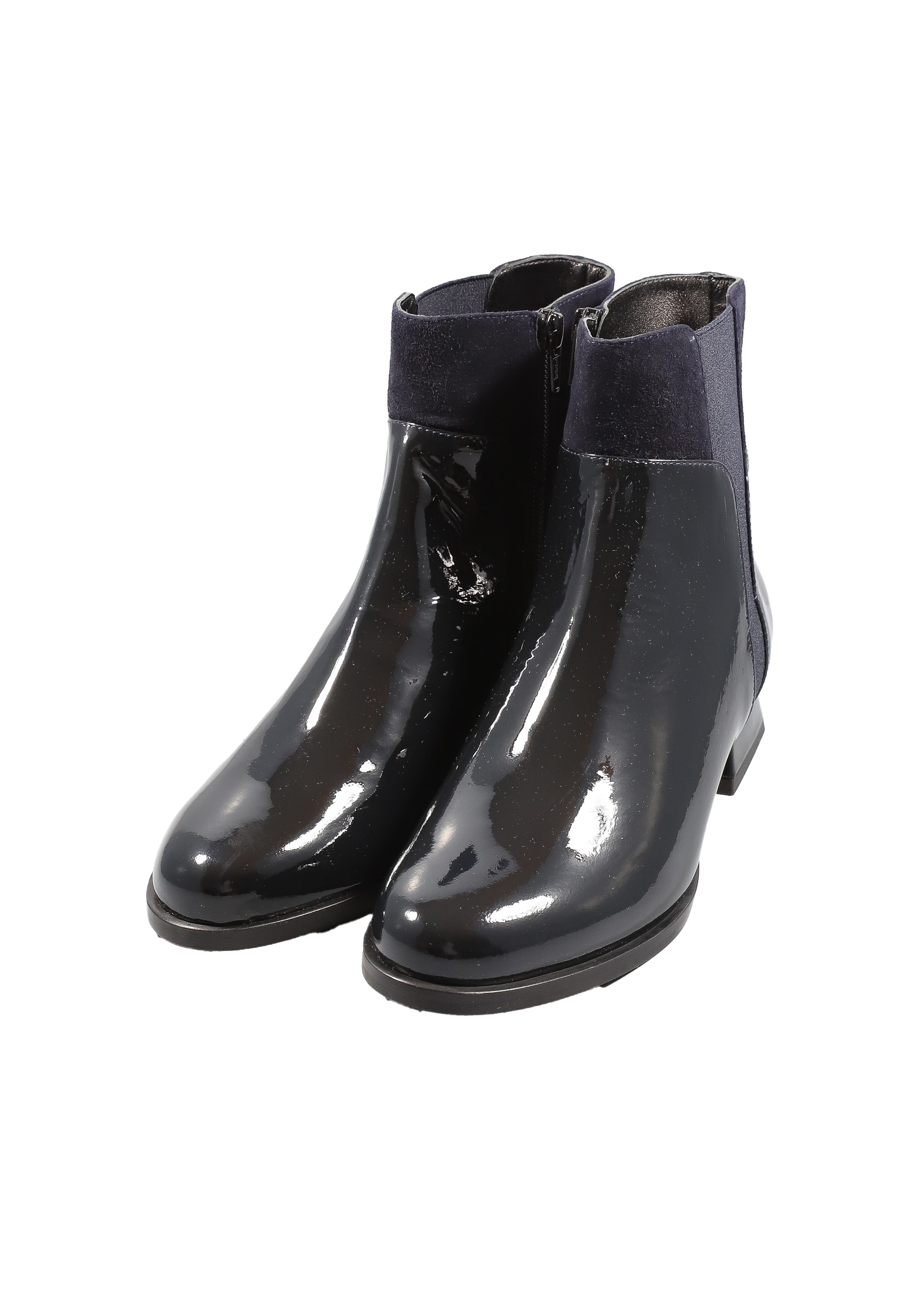 Original Italienische Stiefeletten Schwarz Lackleder Damen B601 – Bild 3