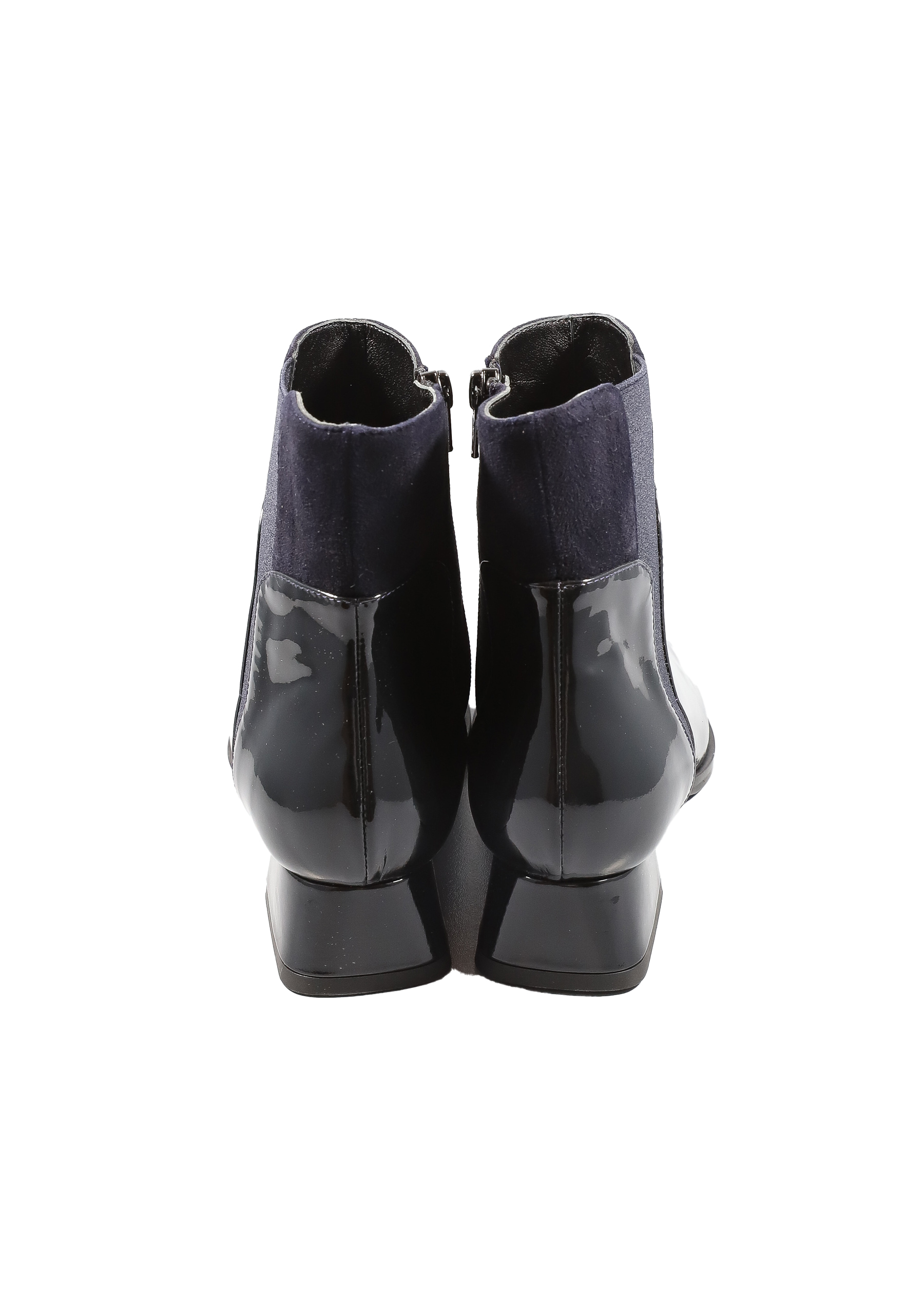 Original Italienische Stiefeletten Schwarz Lackleder Damen B601 – Bild 4