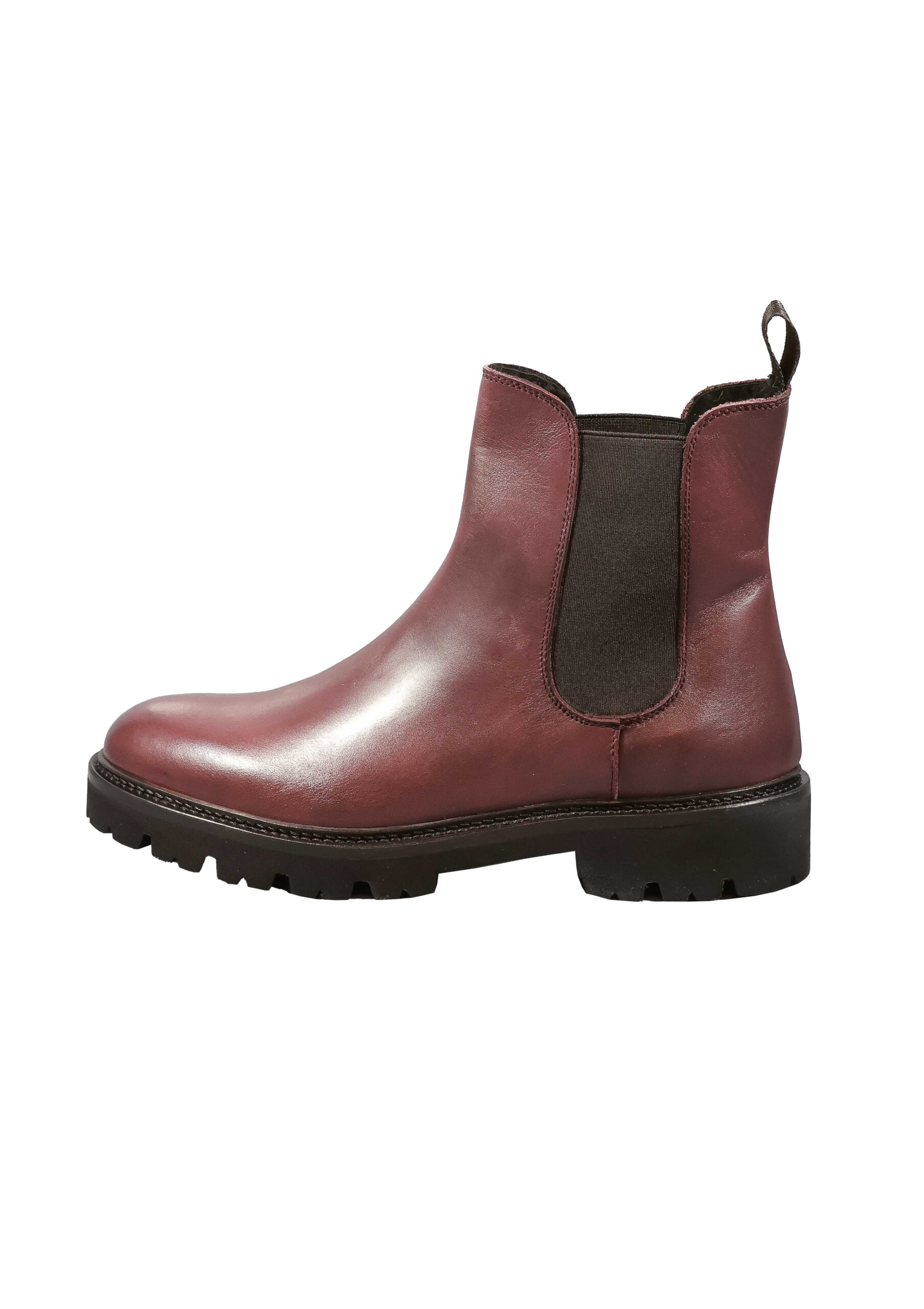 Original Italienische Winterboots Bordeaux Leder Damen B763