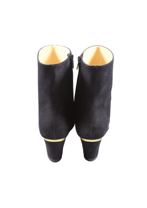 Original Italienische Stiefeletten Blau Wildleder Damen B602 – Bild 4