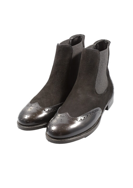 Alternative view of Original Italienische Stiefeletten Schwarz Wildleder Damen B616