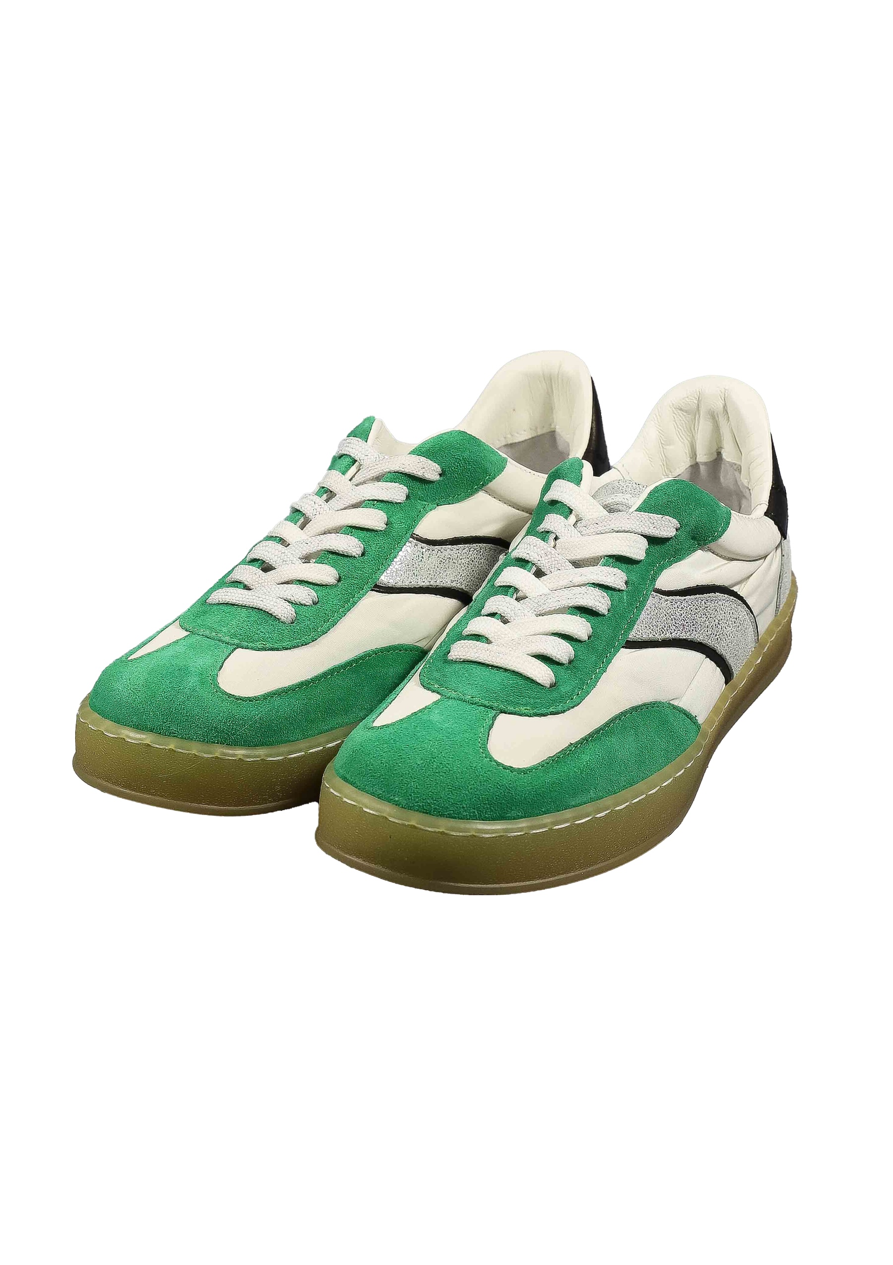 Original Italienische Sneakers Weiss / Grün Gemischt Damen B708 – Bild 2