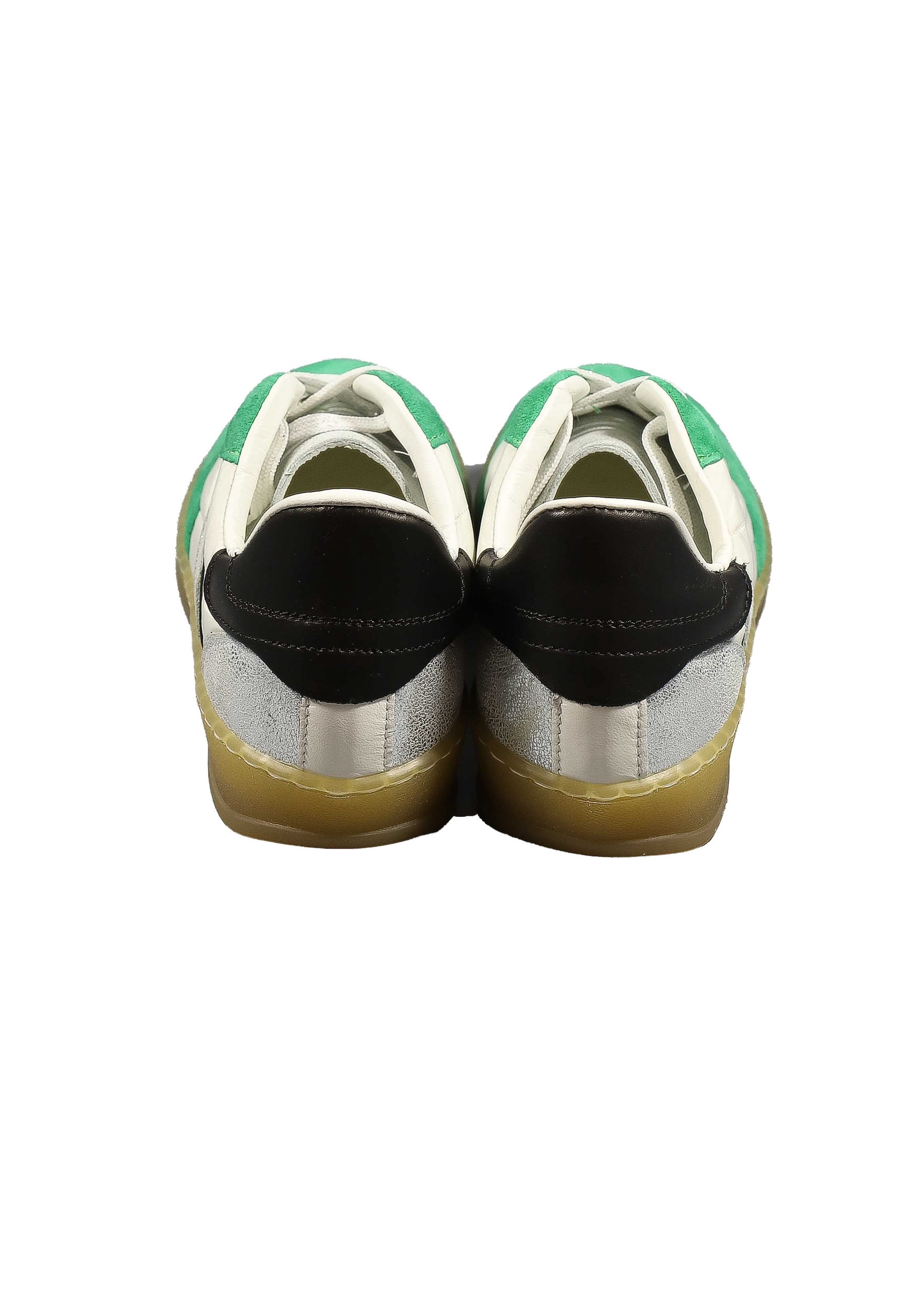 Original Italienische Sneakers Weiss / Grün Gemischt Damen B708 – Bild 5