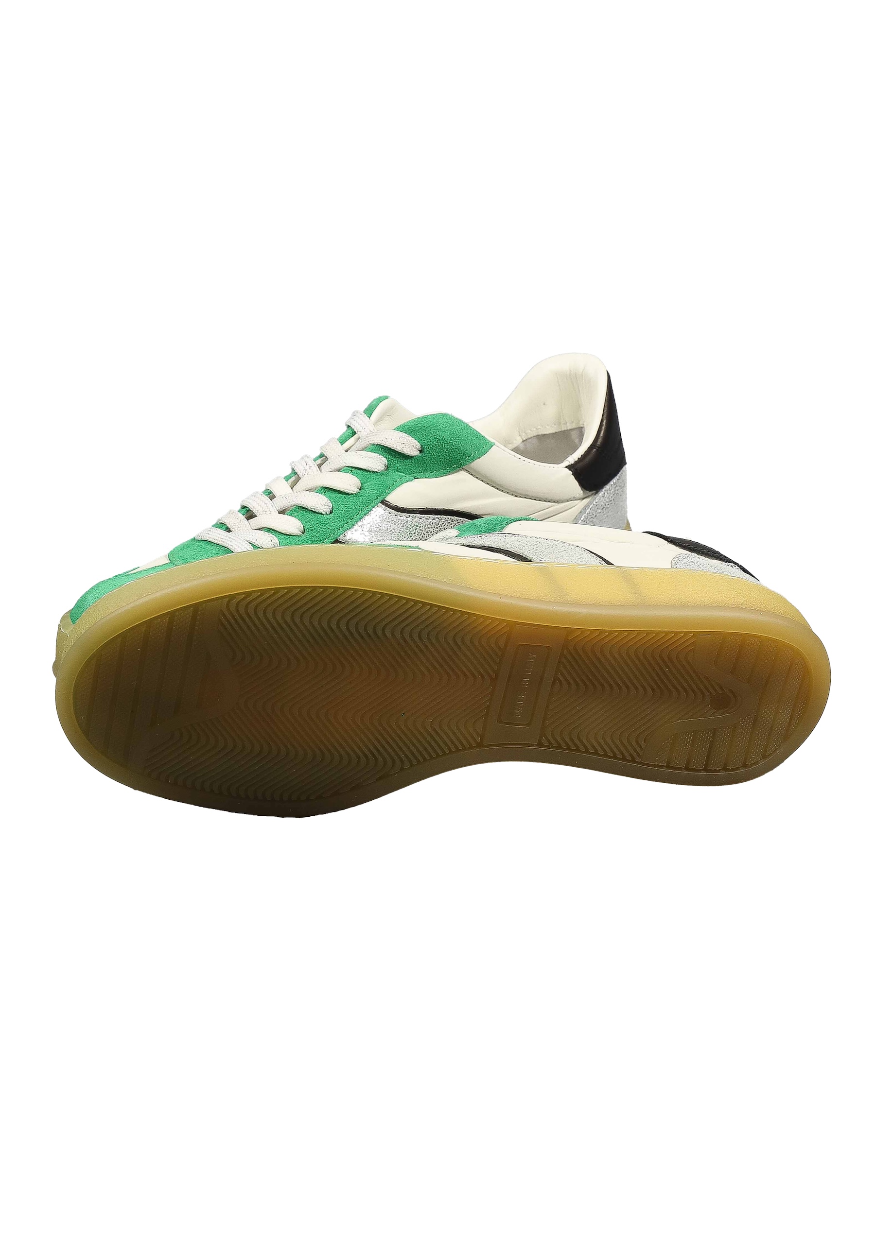Original Italienische Sneakers Weiss / Grün Gemischt Damen B708 – Bild 3