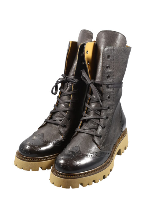 Alternative view of Original Italienische Stiefeletten Schwarz Leder Damen B629
