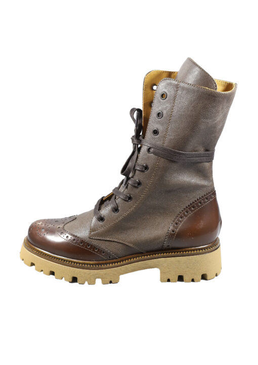 Original Italienische Stiefeletten Braun Leder Damen B631