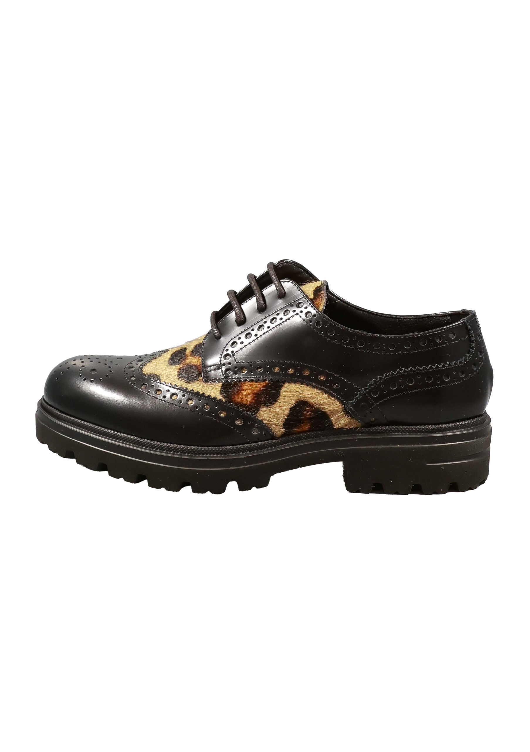 Original Italienische Schnürstiefel Mehrfarbig Leder Damen B752