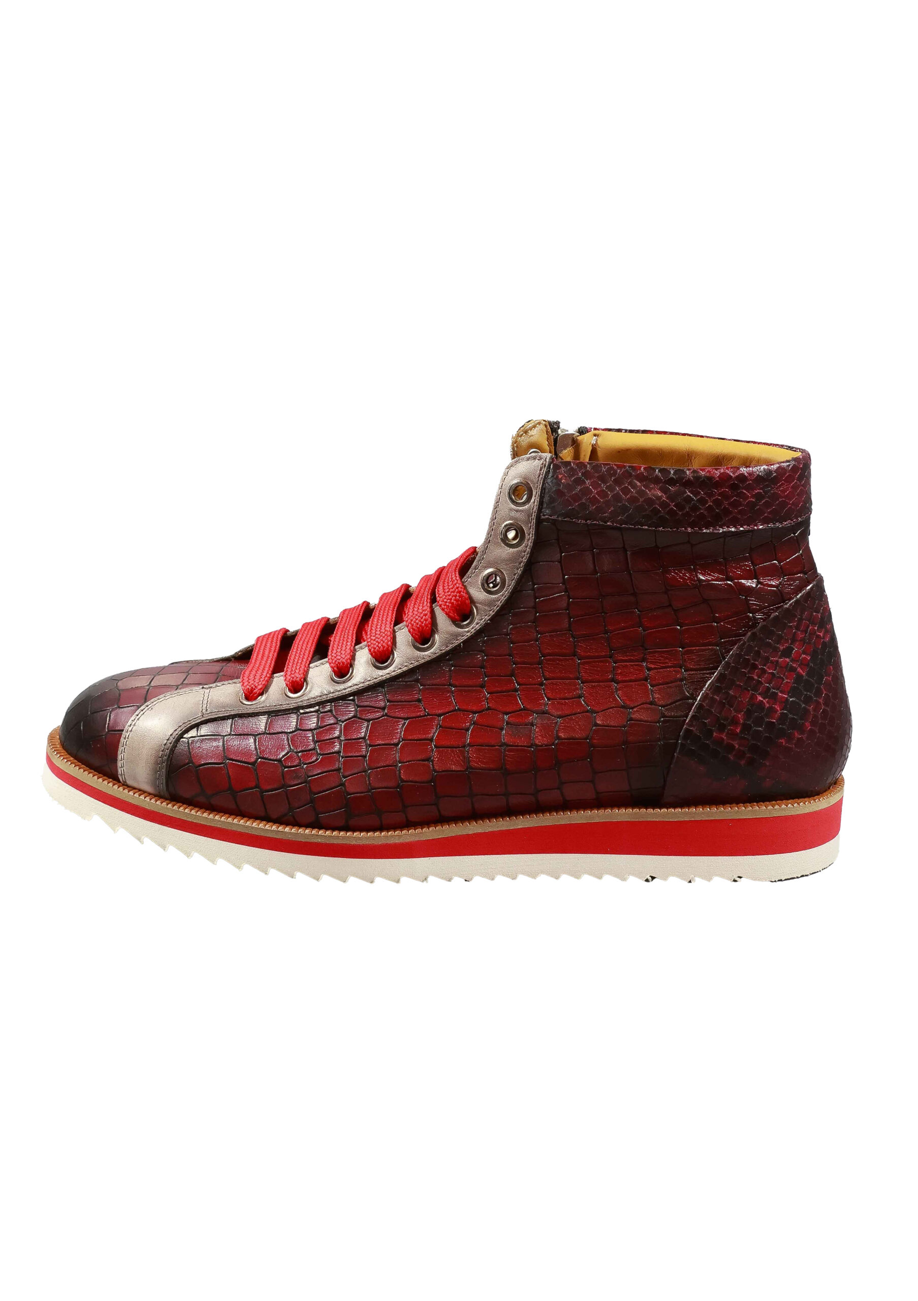 Original Italienische Sneakers Rot Leder Herren A706