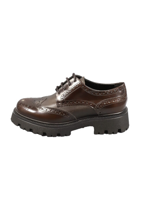 Original Italienische Cityschuhe Braun Leder Damen B626