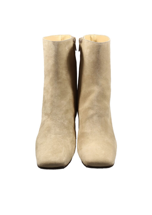 Original Italienische Stiefeletten Beige Wildleder Damen B603 – Bild 3