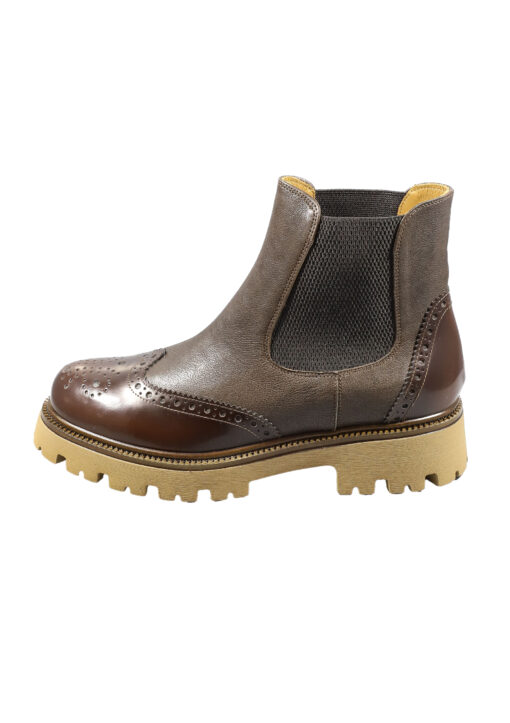 Original Italienische Stiefeletten Braun Leder Damen B619