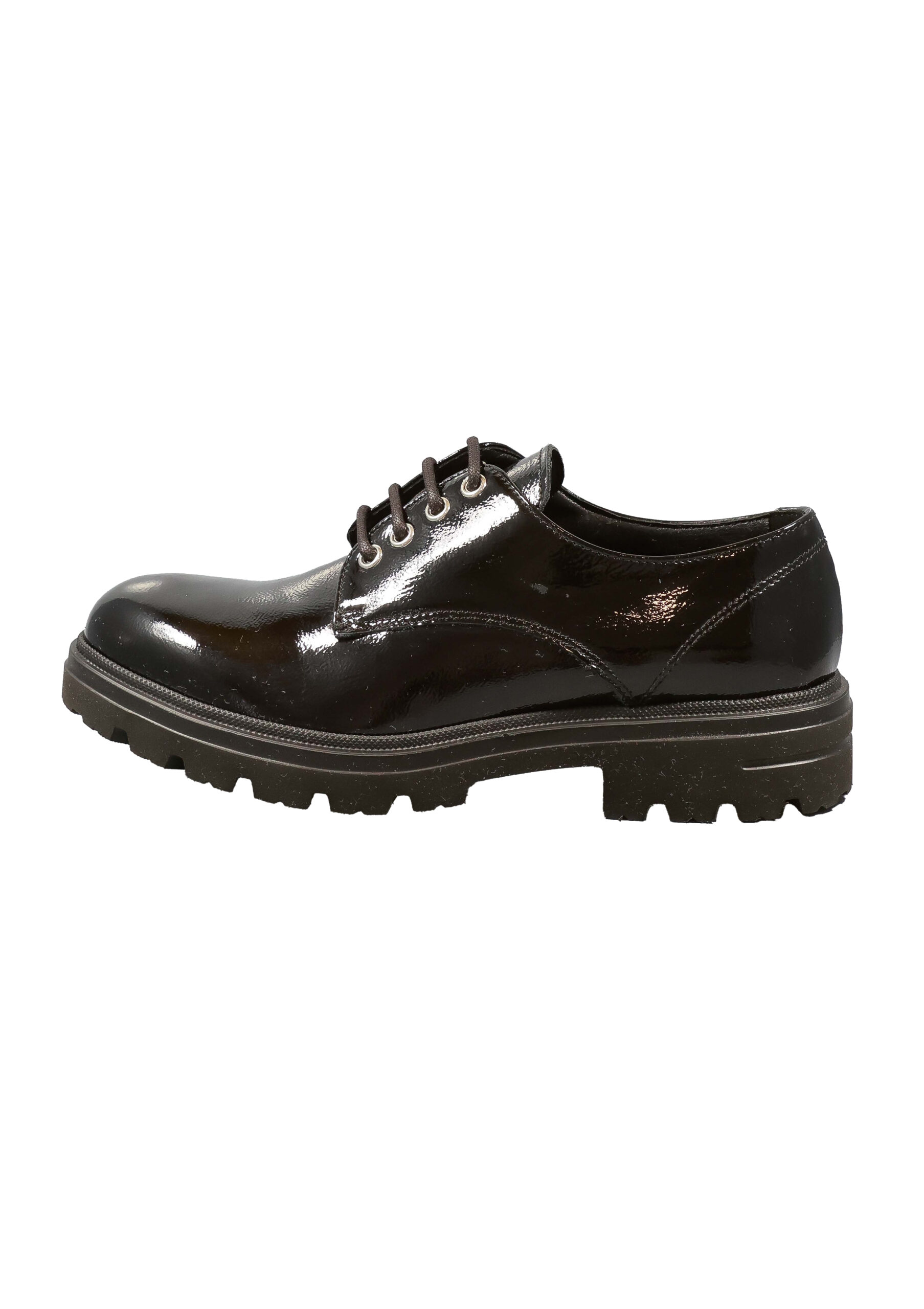 Original Italienische Schnürstiefel Schwarz Leder Damen B753