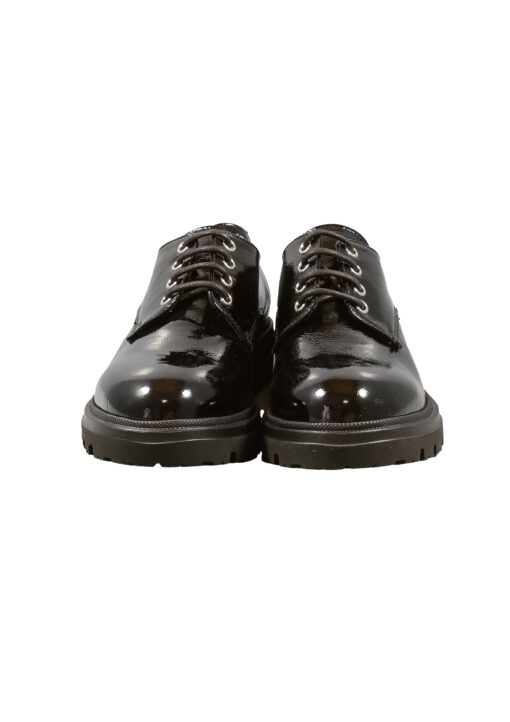 Alternative view of Original Italienische Schnürstiefel Schwarz Leder Damen B753