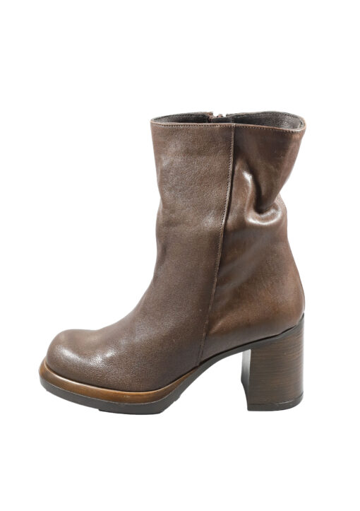Original Italienische Stiefeletten Braun Leder Damen B624