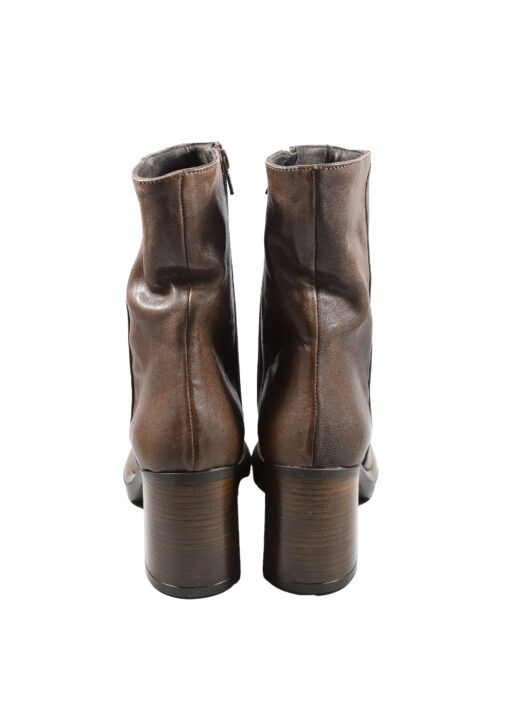 Original Italienische Stiefeletten Braun Leder Damen B624 – Bild 3