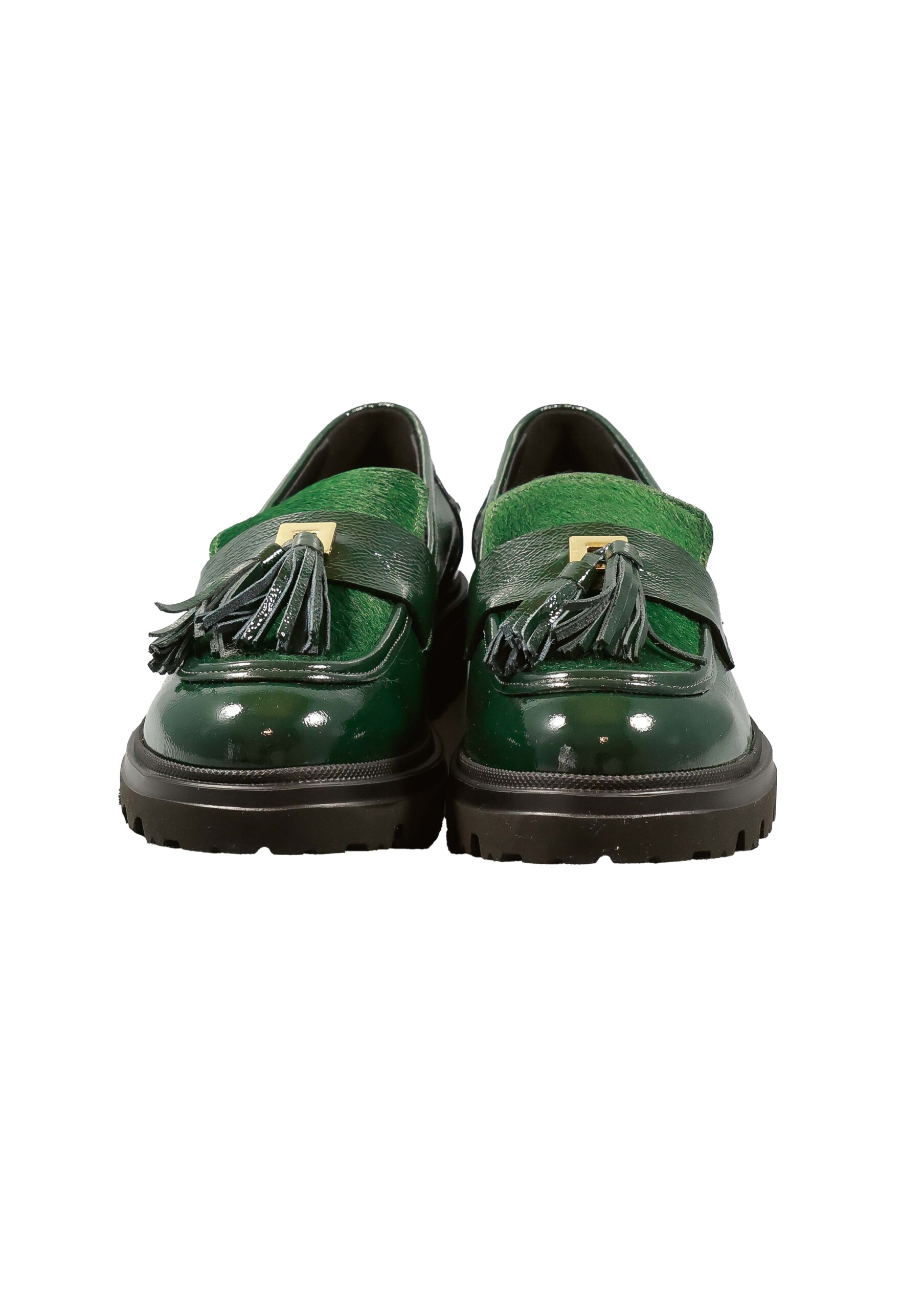Alternative view of Original Italienische Loafers Grün Leder Damen B751