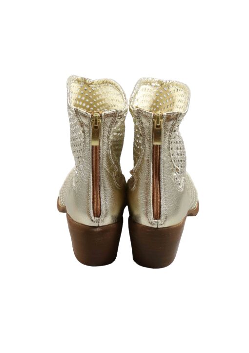 Alternative view of Original Italienische Stiefeletten Gold Leder Damen B724