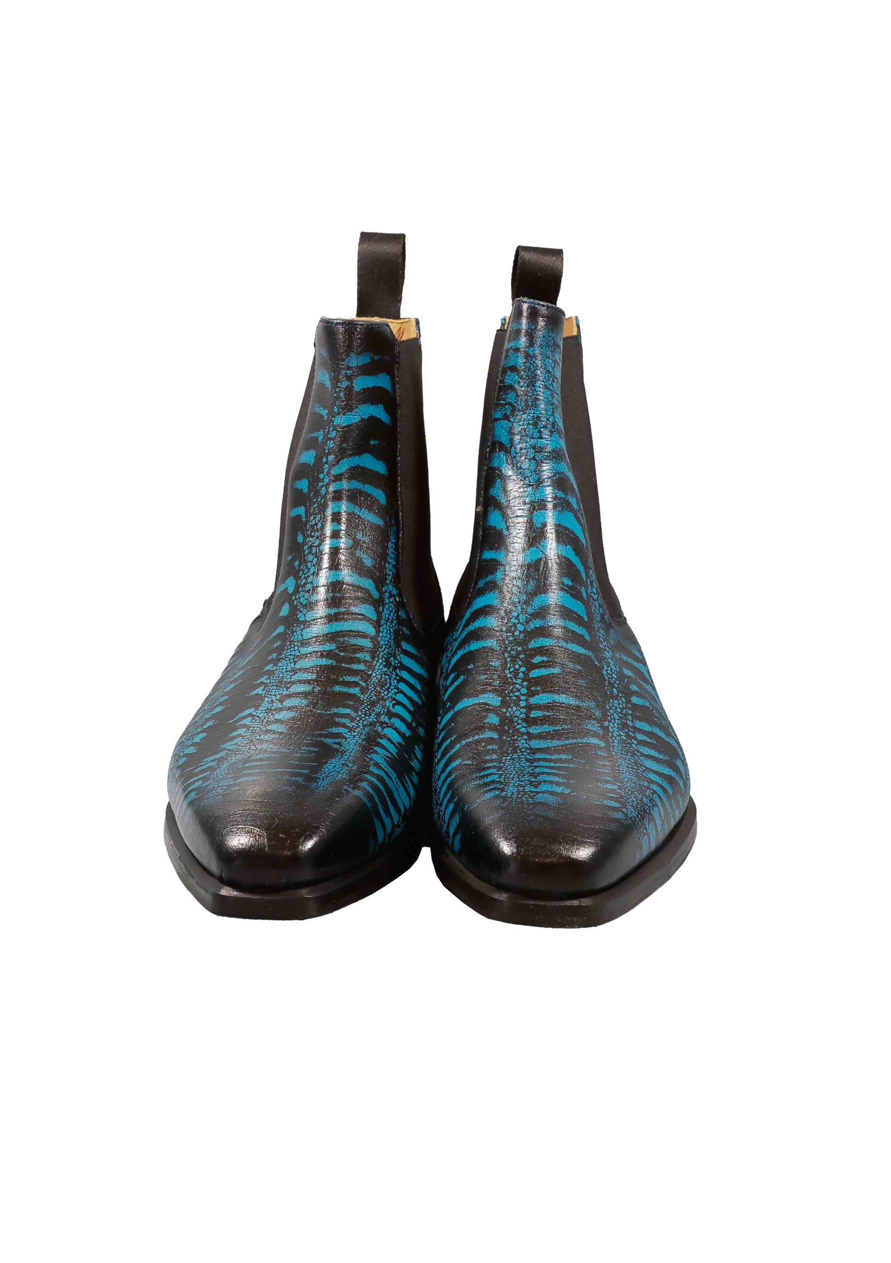 Alternative view of Original Italienische Stiefeletten Blau Leder Herren A710