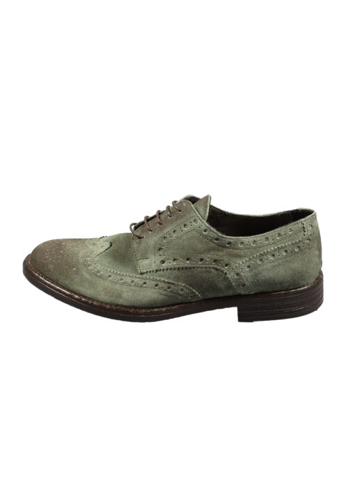 Original Italienische Cityschuhe Grün Wildleder Herren A608