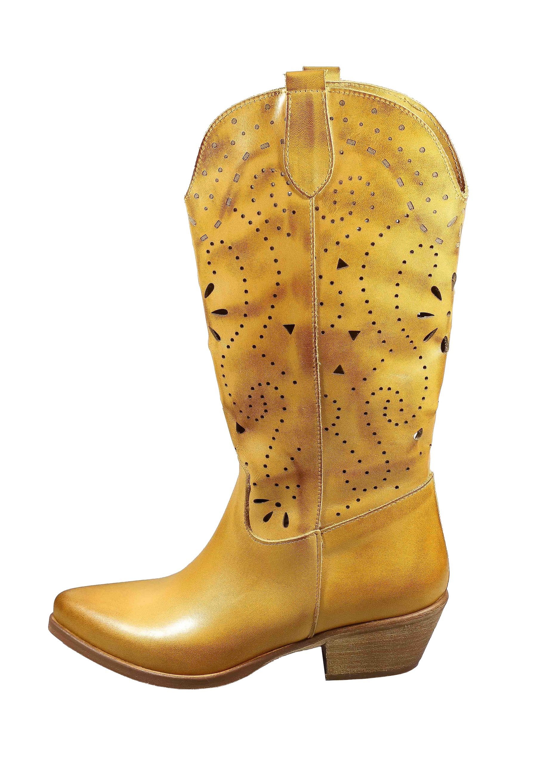 Original Italienische Stiefel Braun Leder Damen B715