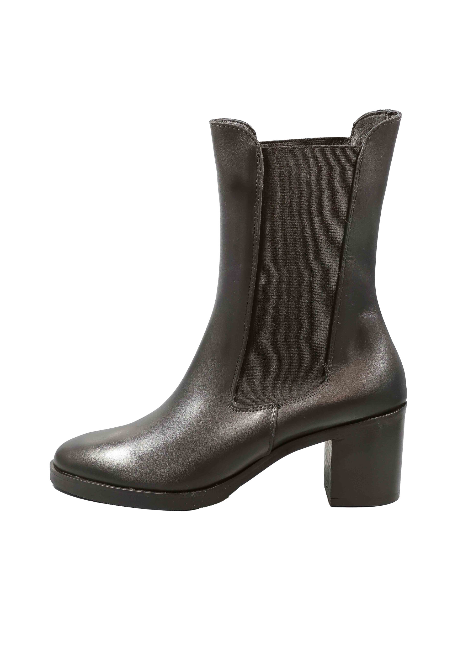Original Italienische Stiefeletten Schwarz Leder Damen B767