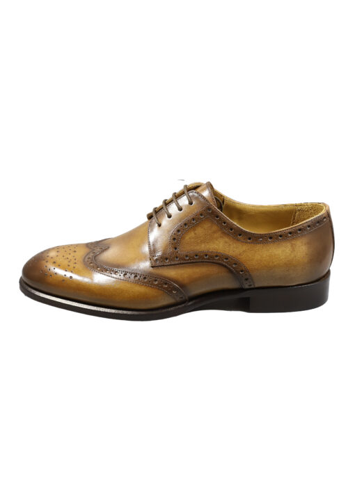 Original Italienische Elegante Schuhe Braun Leder Herren A615