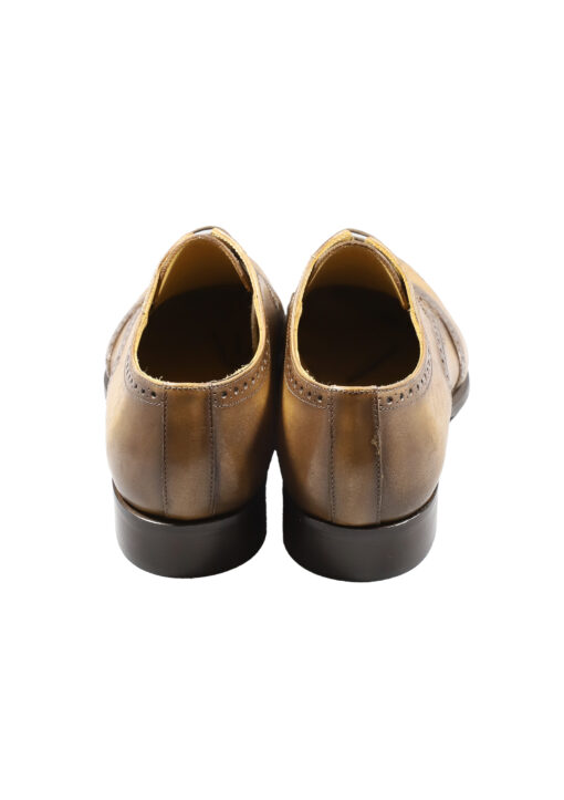 Original Italienische Elegante Schuhe Braun Leder Herren A615 – Bild 3