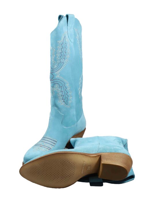 Alternative view of Original Italienische Stiefel Blau Leder Damen B717