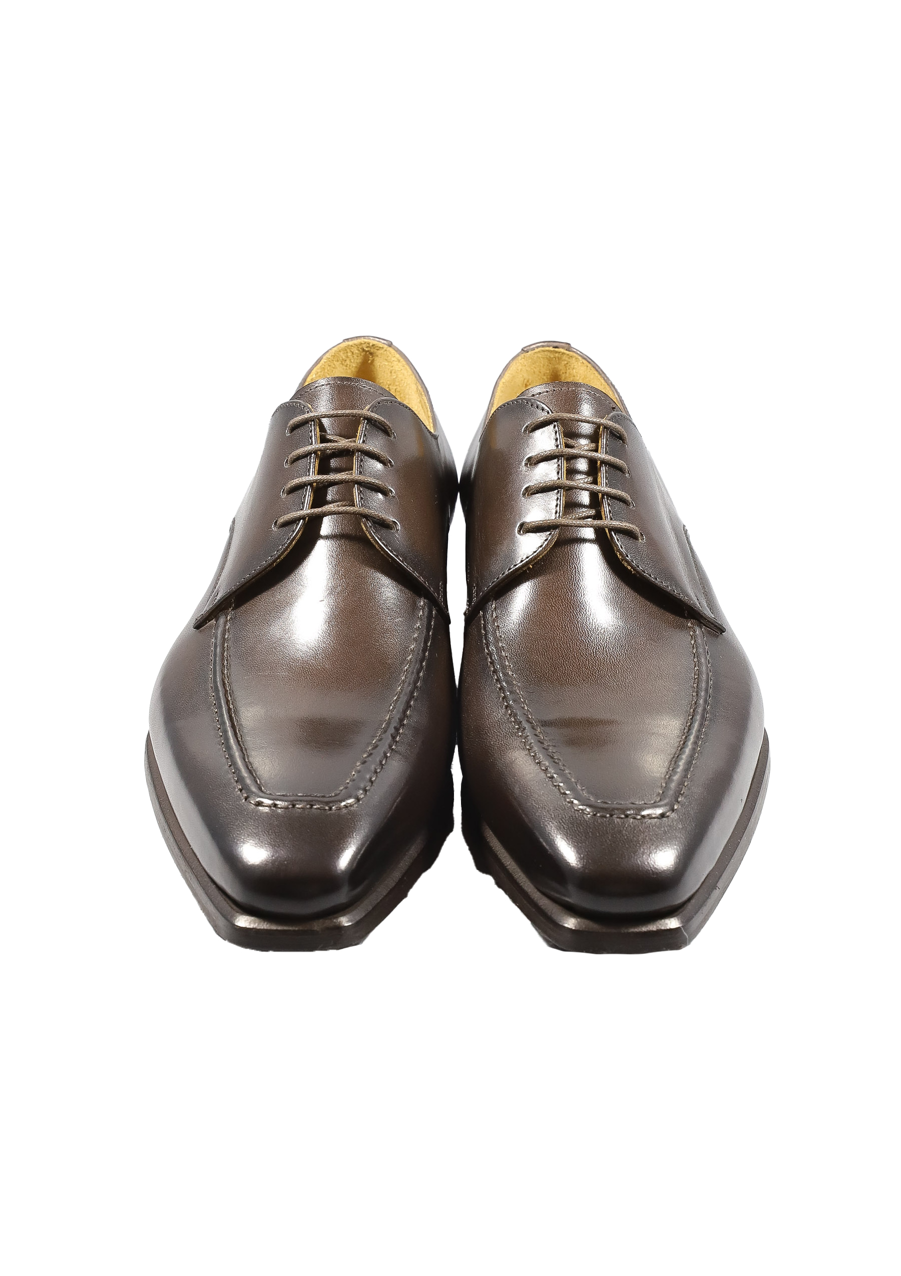 Original Italienische Elegante Schuhe Braun Leder Herren A613 – Bild 3