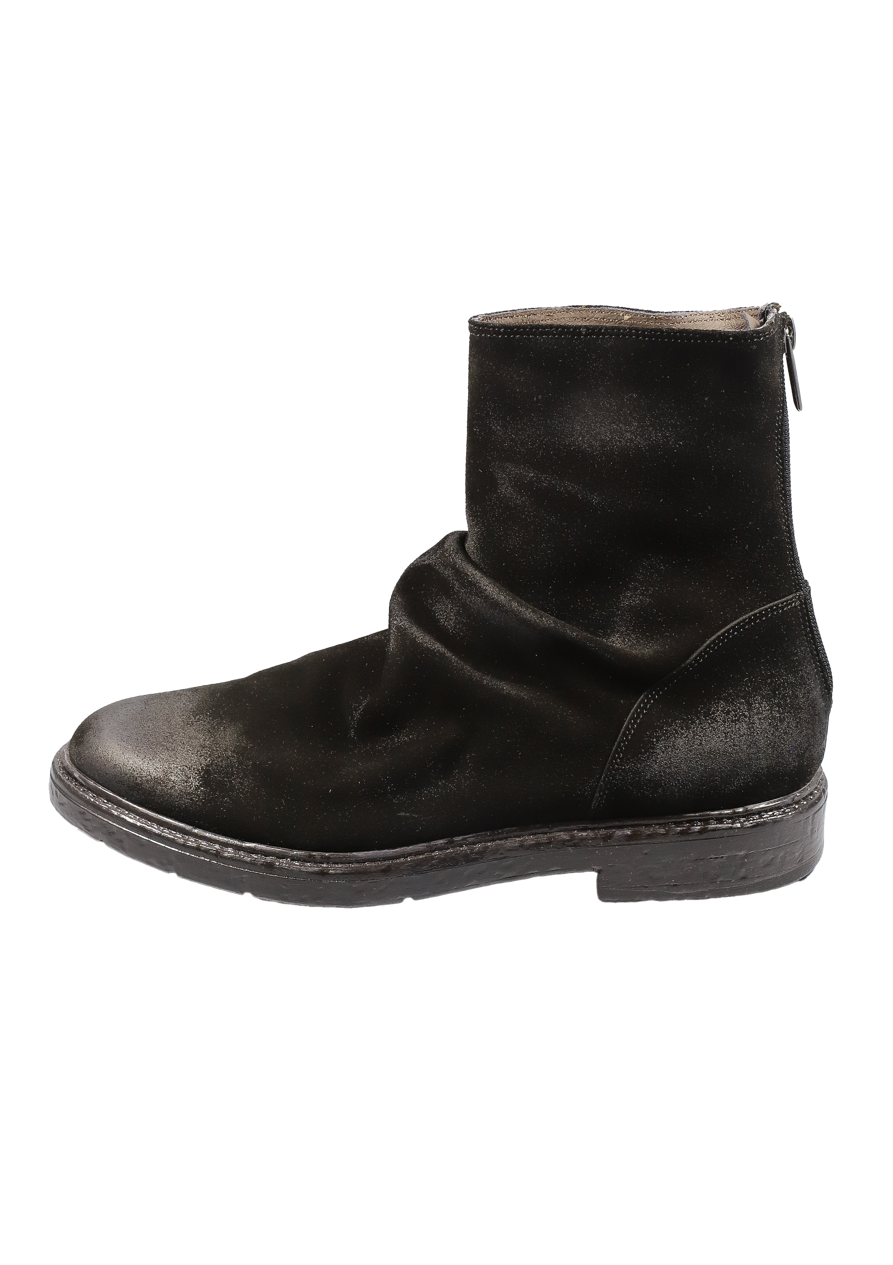 Original Italienische Stiefeletten Schwarz Wildleder Herren A600