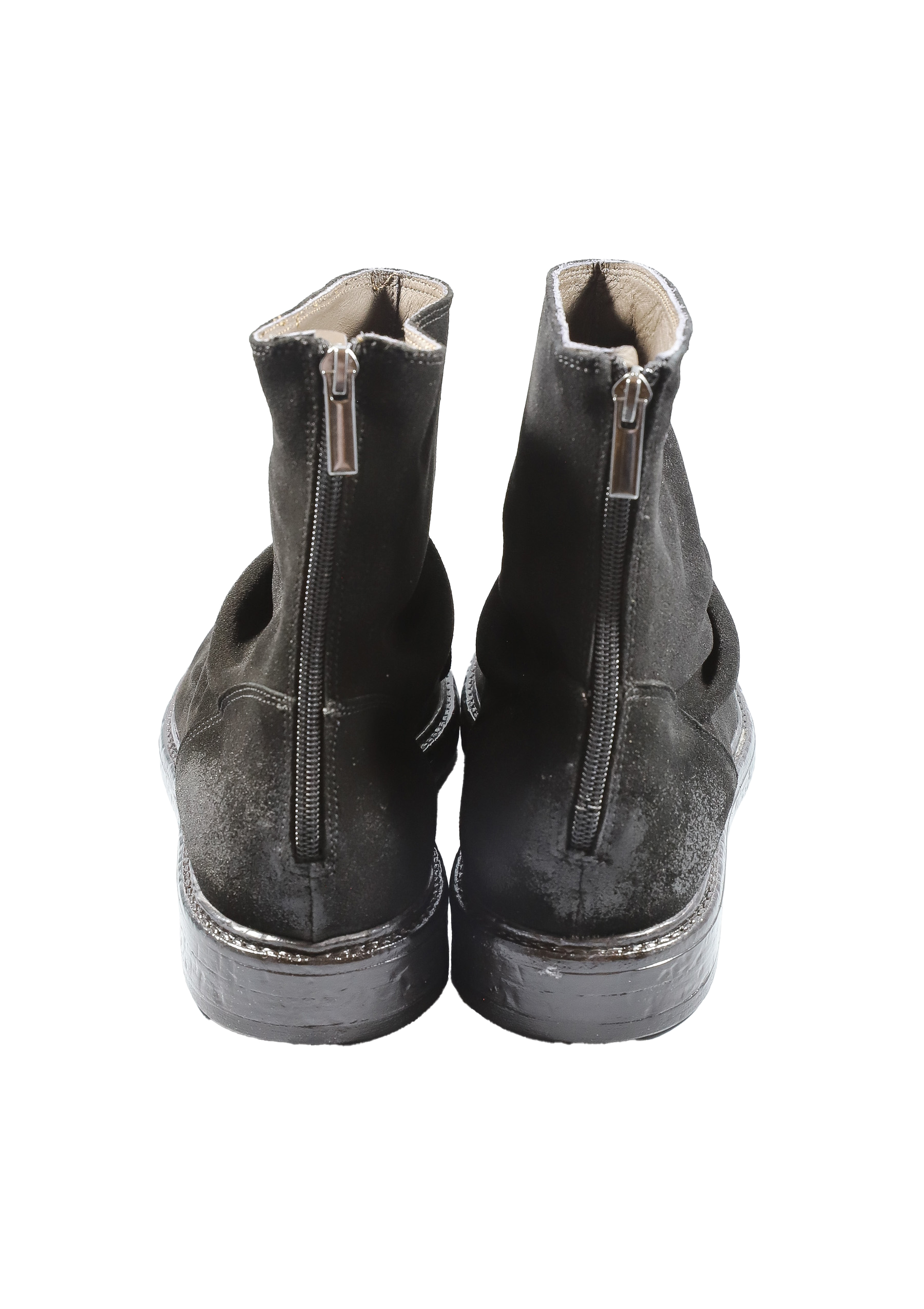 Original Italienische Stiefeletten Schwarz Wildleder Herren A600 – Bild 4