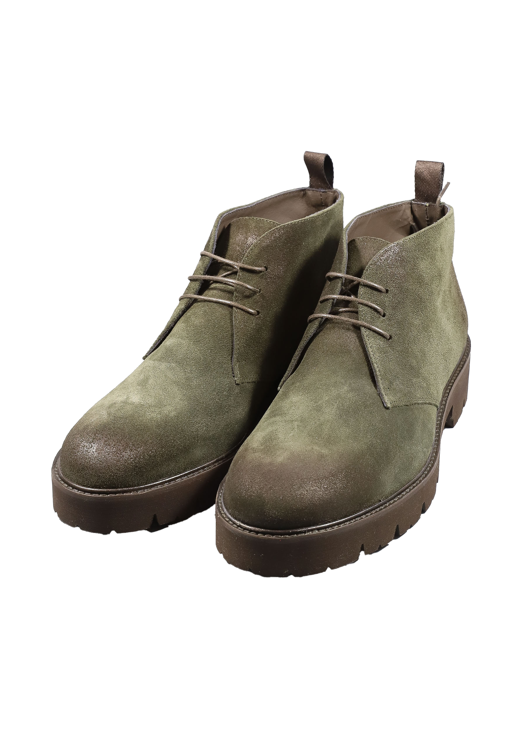 Original Italienische Cityschuhe Grün Wildleder Herren A606 – Bild 5