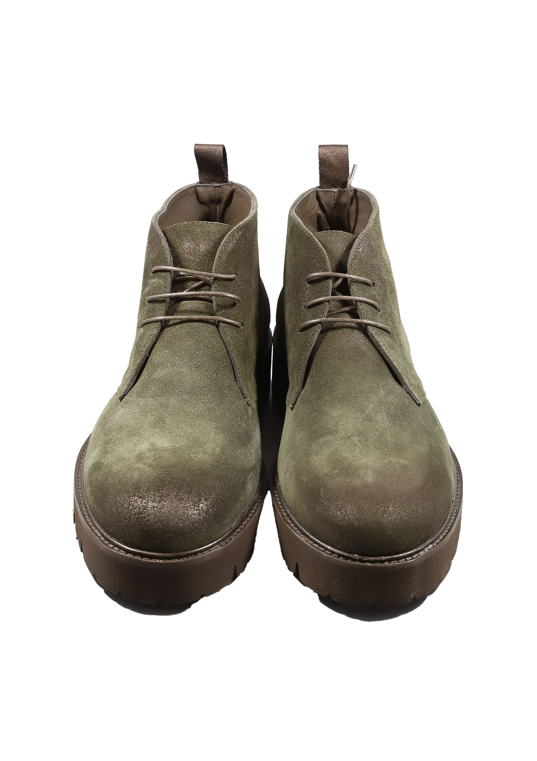 Original Italienische Cityschuhe Grün Wildleder Herren A606 – Bild 4