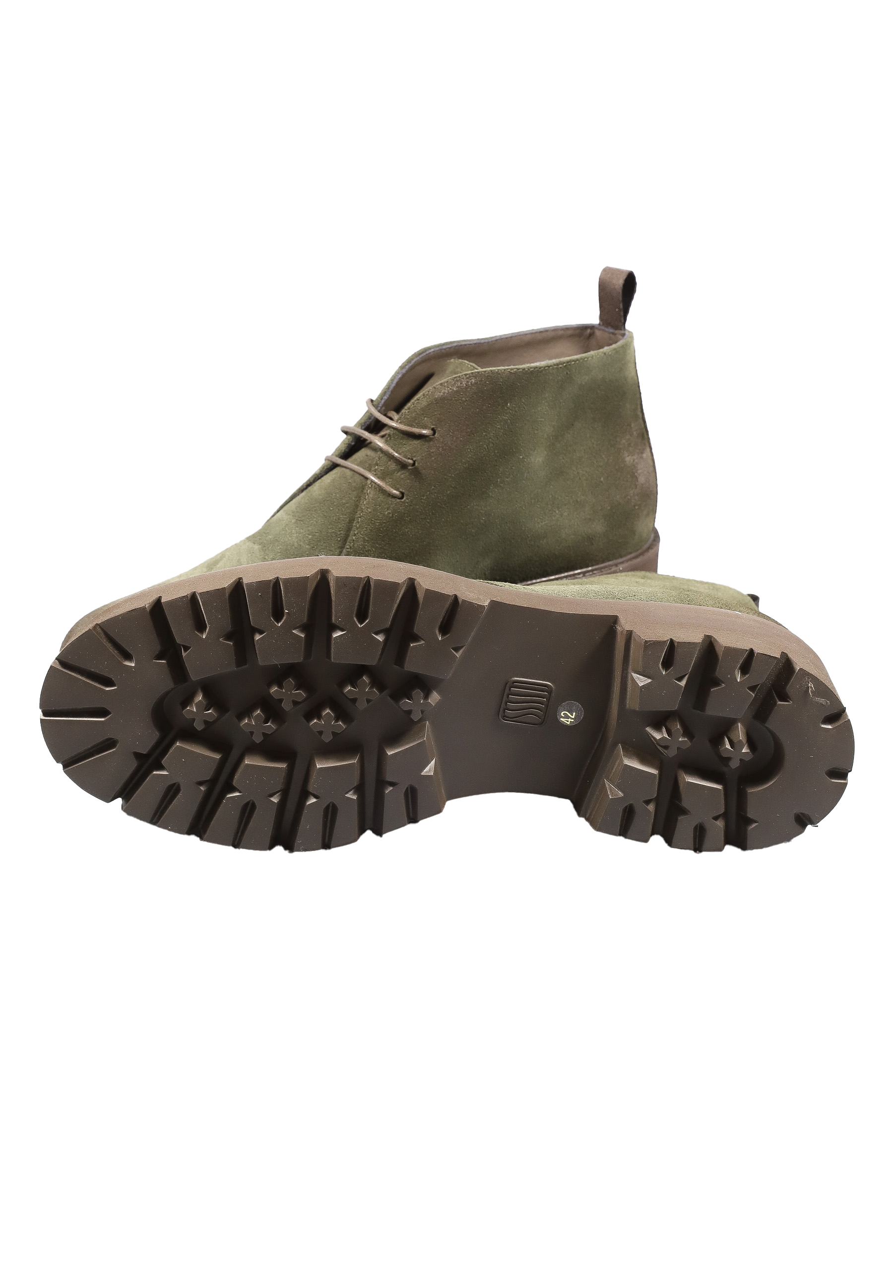 Original Italienische Cityschuhe Grün Wildleder Herren A606 – Bild 2